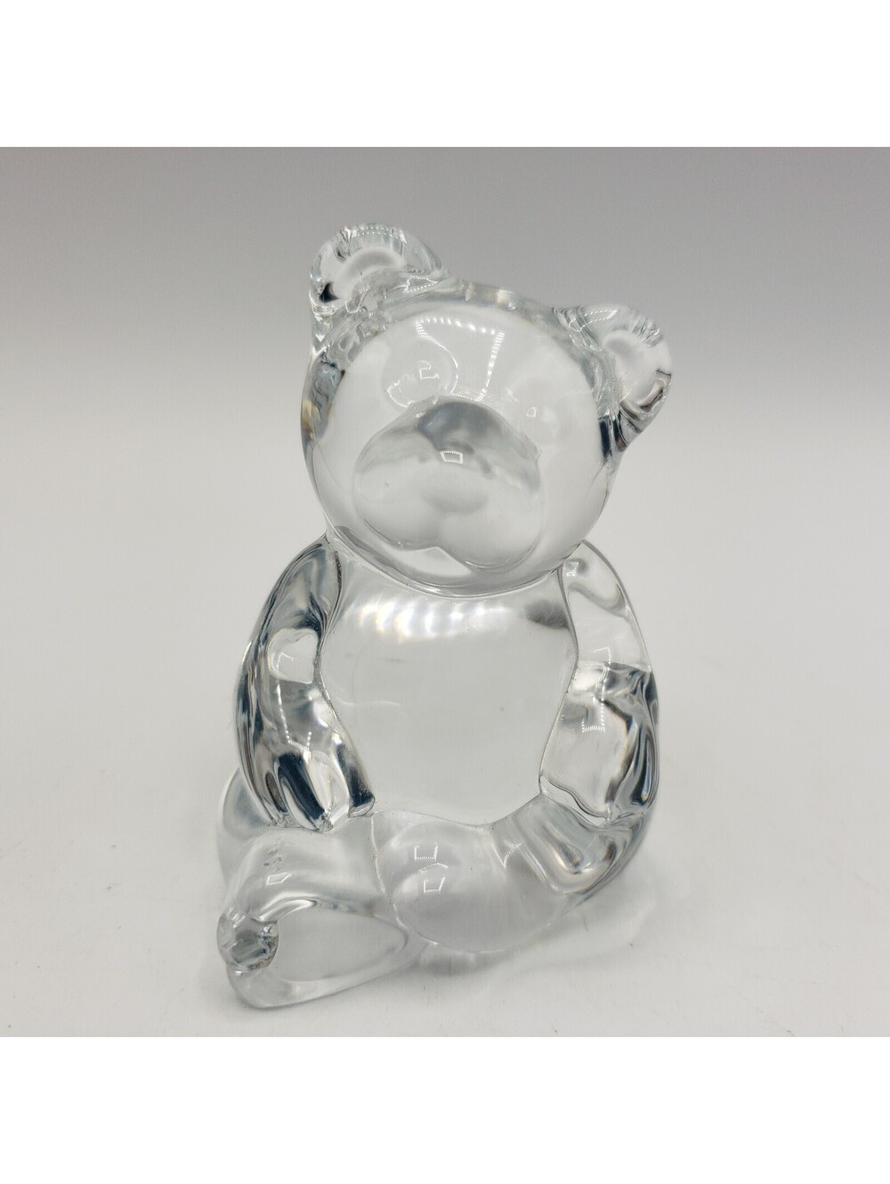 Princess House Crystal Teddy Bear Figurine Clear Glass Cub Forest Paperweight